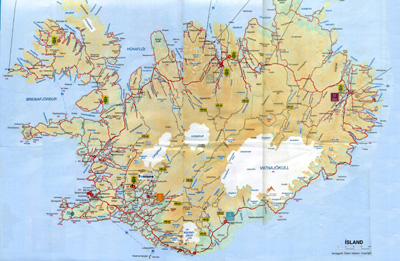 Carte de l'Islande en PDF